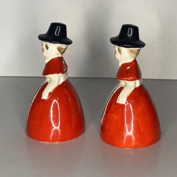 Vintage Pilgrim Ladies in Red Dress Salt & Pepper Shakers - Picture 4 of 8